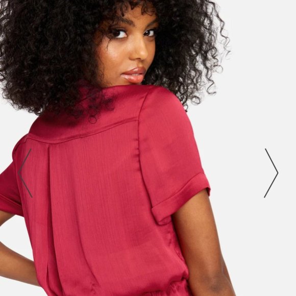 Yoryu Johnny Collar Cross Front Blouse - Picture 2 of 4